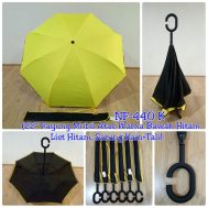 Payung Terbalik Luar Kuning Bagian Dalam Hitam