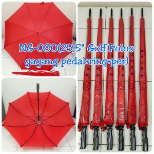 Payung Golf Merah  NG-080M Gagang Pedal Hitam
