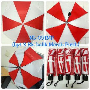 Payung Lipat 3 Putih Merah NL-091MP