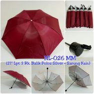 Payung Lipat 3 Merah Marun NL-026