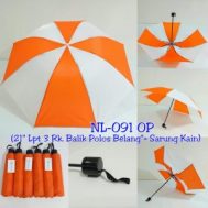 Payung Lipat 3 Kombinasi Orange Putih