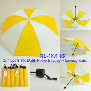 Payung Lipat 3 Kombinasi Kuning Putih
